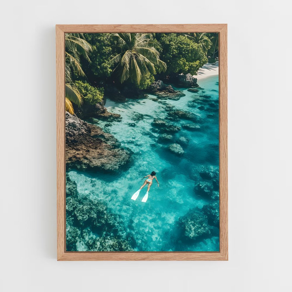 Poster Plongée Paradisiaque – affiche Plongée sous-marine (vue 4)